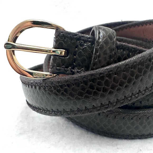 Lauren Ralph Lauren Accessories - Ralph Lauren XL 39.5 Brown Snakeskin Embossed Leather Skinny Taylor Swift Chiefs